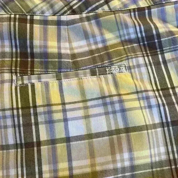 Izod CoolFX Tennis Golf Skirt with under shorts yellow brown plaid size 12 skort - Picture 9 of 13